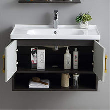 JIAGU Bagno Vanity Home Mirror Armadio Bagno Cabinet Set Balcone Mobile Bagno Vanity Ceramica (Color : Gray, Size : 48x81x53cm)
