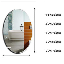 ZHAS Specchio da Bagno a Parete Ovale Orizzontale o Verticale Premium Frameless Kit Completo di qualità per casa/Camera da Letto/corridoio (5 Dimensioni)