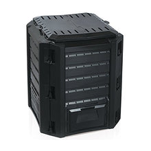 FineHome XL 380L Compostiera Compostiera Nero Coperchio Chiudibile Due Alette Rimozione