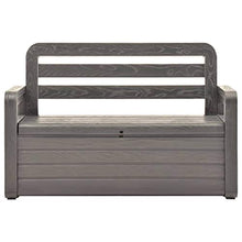 Tidyard Cassapanca da Giardino per Esterno in Plastica,Panchina con Schienale e Braccioli a 2 Posti,132,5 x 58 x 89 cm,Antracite