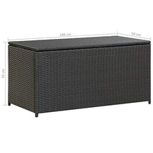 Lechnical Box da Giardino Poly Rattan Giardino Scatole della Spazzatura Magazzino Scatola del Dispositivo - Resistente alle intemperie e ai Raggi UV 100 × 50 × 50 cm Nero