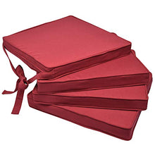 Beautissu Cuscini per sedie in Set da 4 unità Loft SK 45x40x5 cm - Comodi e Resistenti - con Pratico Laccio - Rosso
