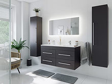 Set mobili bagno Helios antracite satinato incl. specchio LED con funzione touch