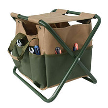 Pandao Sgabello Pieghevole, Sgabello da Giardino Pieghevole Multifunzionale con Borsa Porta Attrezzi per Bambini e Adulti, Campeggio con orto, Pesca, Picnic, Viaggi ed Escursionismo