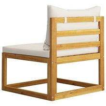SKM Set Divani da Giardino 3 pz con Cuscini Crema in Legno Acacia
