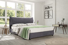 EVERGREENWEB - Letto con Moderno Box Contenitore e Rete a Doghe in Legno Elegante Testiera Tessuto Imbottito SFODERABILE Ideale per Camera da Letto (GRIGIO SCURO, 160X190)