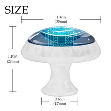 4 pcs White Cabinet Knobs for Kitchen Cabinets Bedroom Wardrobe Dresser Drawers Circuit board house icon