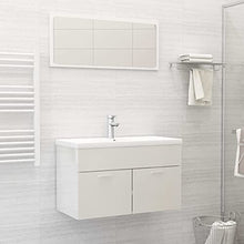 vidaXL Set Mobili da Bagno 2 pz Bianco Lucido in Truciolato