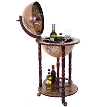 Mini Bar portabottiglie Carrello con Ruote mappamondo HWC-D83 Marrone