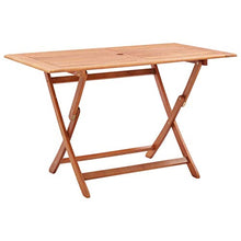 E E-NICES Tavolo da Giardino Pieghevole 120x70x75 cm in Legno Eucalipto