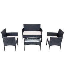 Belissy Mobili Da Balcone Divani Da Terrazzo Divani Per Giardino Mobili Da Terrazza Set Da Giardino In Rattan Set Divani Da Giardino Set Giardino Rattan,Balcone E Terrazza (Nero + Rattan)