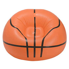 Wsaman Pallacanestro Calcio Poltrona Reclinabile, Relax Comoda Sedia Gonfiabile Pigro Divano con Materiale in PVC Ecologico per Adulti E Bambini,Arancia