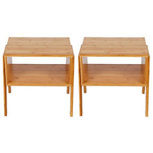 40x29x42 cm/15,7x11,4x16,5 pollici Comodino in bambù Comodino 2 pezzi, comodino impilabile, per soggiorno camera da letto