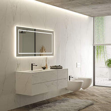 Mobile Bagno Moderno con lavabo sospeso – Gres porcellanato Calacatta Bianco Lucido