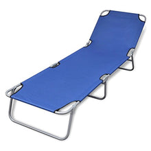 vidaXL Lettino Prendisole Spiaggia Mare Pieghevole con Schienale Regolabile Blu