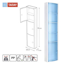 TATAY 4480000 Mobile da Bagno Verticale con 3 Porte plastica Blu Traslucido 22 x 10 x 90,5 cm