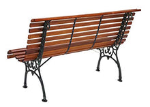 Mendler Panca panchina da Giardino terrazza HWC-F97 Legno ghisa ~ 2 posti 122cm Marrone