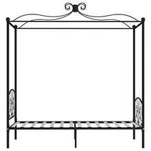 SKM Letto a Baldacchino Nero in Metallo 90x200 cm (22.8kg)