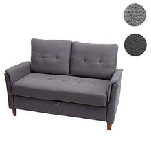 Mendler Divano a 2 posti Relax TV con vano Contenitore HWC-H23 Tessuto Grigio