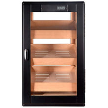 YUMO Humidor con Digital igrometro Cristallo umidificatore in Nero