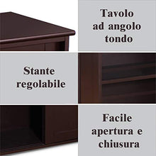 GOPLUS Armadietto da Cucina di Legno,Armadio con 2 Ante Scorrevoli, Marrone/Bianco 107x63x33 cm (Marrone)