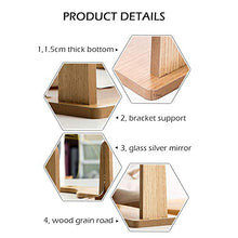 BSTCAR 1PC Specchio Make Up, Specchio per Il Trucco in Legno Ruotato 180°, Specchio da Tavolo