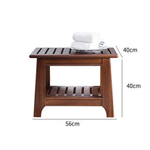 LYP Sedia Comoda per Anziani Bagno Teak Sgabello da Bagno, Impermeabile Antiscivolo Anti Corrosivo Sgabello per Doccia, 40 Centimetri