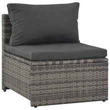 SKM Set Divani da Giardino 6 pz con Cuscini in Polyrattan Grigio (51.3kg)