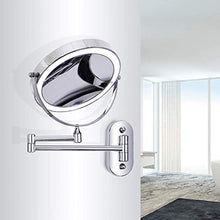 SYue Specchio Illuminato a Parete Specchio per Trucco con luci a LED, Specchio Rotondo per Trucco Cromato, Rotazione di 360, Perfetto per toeletta da Camera da Letto o vanità del Bagno