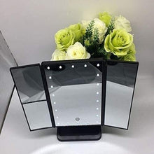 Specchio Specchi per vanità da Bagno Trucco Illuminato, Mirror a vanità Trifold con 22 luci a LED e ingrandimento 2X / 3X / 1x