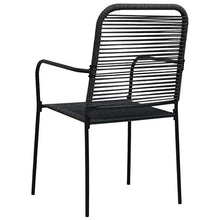 SKM Set da Pranzo da Esterni 9 pz in Corda di Cotone e Acciaio Nero-8280