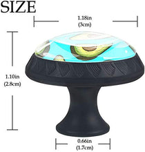 Fruit Avocado Pattern Blue Pomelli per Porta Set di 4 Pomelli per Mobili Manopole per Cassetti Cucina Armadio Vetro