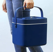 Wjmss Scatola di Medicina, Alta capacità Portable Plastic Box Box Box Box Box Organizer con Manico Doppio Strato,Blu,Small