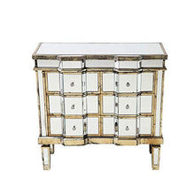 Beliani Credenza a 6 cassetti in vetro a specchio Mozela