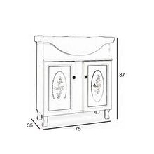Base con lavabo da bagno design provenzale con vetro decorato opaco
