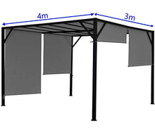 Mendler Gazebo pergola baldacchino apribile Baia Acciaio Poliestere Grigio 4x3m