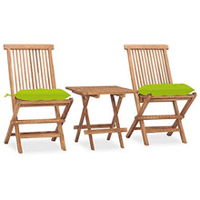 vidaXL Set da Pranzo Giardino Pieghevole 3 pz Cuscino Massello di Teak