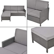 Set da giardino, divano 3 sedile divano grigio grigio grigio grigio trasparente, set da giardino Vine 3 tablet sgabello e 3 sedile divano,Light grey