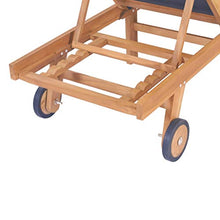 vidaXL Massello di Teak Lettino Pieghevole Ruote Textilene Regolabile Sdraio