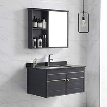 Set di Mobiletti Specchio e Lavabo Mobile da Bagno Combinazione Tavola da Parete Tavola da Parete Piccolo Apartment Apartment Vanity Specchio Armadio (Color : Black, Size : 48x80x48cm)