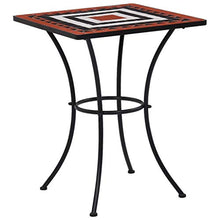 UnfadeMemory Tavolino Bistrot con Mosaico Terracotta e Bianco 60 cm Ceramica