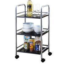 &ripiano di stoccaggio Scaffale da cucina, sala da pranzo Car Vegetable Rack Bagno in acciaio inossidabile Scaffalatura a 3 ripiani Scaffale di finitura