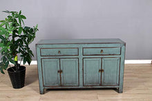 Yajutang Credenza a 4 ante e 2 cassetti, armadio lungo, colore grigio