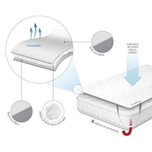 Pikolin Home - Topper in fibra cava siliconata e microfibra imbottita 3 cm, ipoallergenico e traspirante