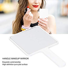 Specchio da trucco, 2 pezzi con manico singolo laterale, specchio cosmetico portatile per salone di bellezza, colore: bianco
