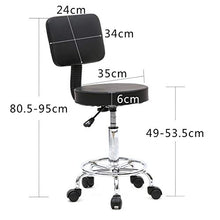 ZXYDD - Sgabello da Salone Regolabile con Schienale Nero, per Parrucchiere, Manicure, Tatuaggi, Terapia di Bellezza, Centro Benessere