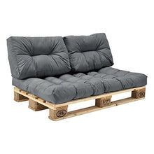 [en.casa] Cuscini per Divano Palette Euro mobili DIY Cuscini Divano per Palette per Dentro Ideale per Salotto Giardino d´Inverno 1 x Cuscino per Il Sedile e 2 x Cuscino per Schienale Grigio
