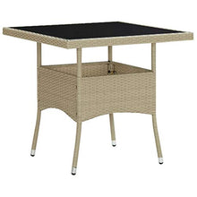 FAMIROSA Set da Pranzo da Giardino 3 pz Beige in Polyrattan e Vetro