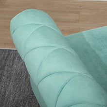 homcom Divano 2 Posti in Legno e Velluto Verde, Spessa Imbottitura, Design Vintage rétro, 148 x 72 x 76cm
