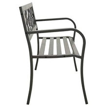 FAMIROSA Panchina da Giardino 125 cm in Acciaio Grigia-2038